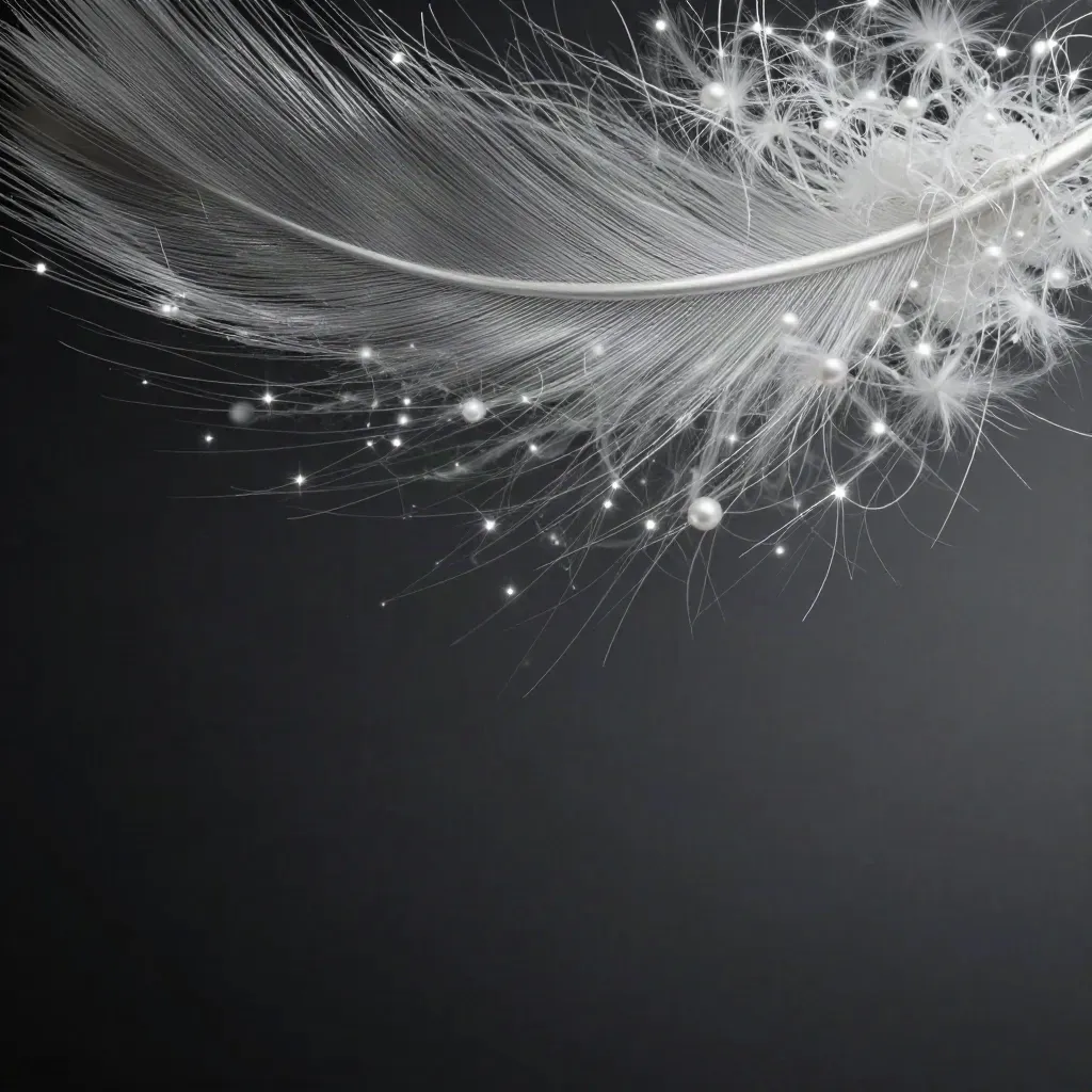 Silver filaments converge into a white bloom in dark graphite space.